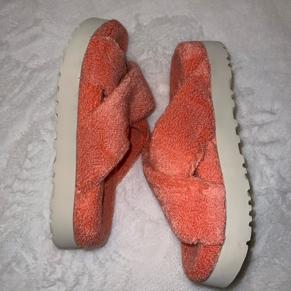 UGG Orange Fuzzy Sandals